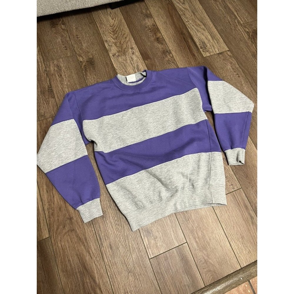 Vintage Cheetah Striped Crewneck Sweater 90s